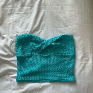 SHEIN Teal Textured Crop Top